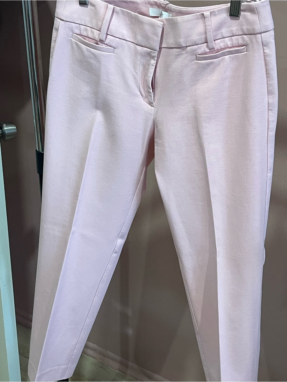LOFT Pastel Pink Cropped Slim Dress Pants